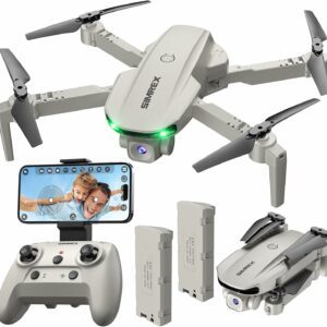SIMREX X800 Foldable Drone with 1080P Camera, RGB Lights, and Optical Flow Positioning