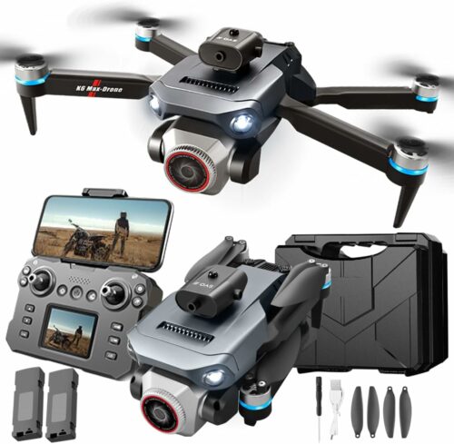 TRANSLISTING K6 Max Drone with 4K Triple Camera – 360° Obstacle Avoidance, Optical Flow Positioning, Foldable Design