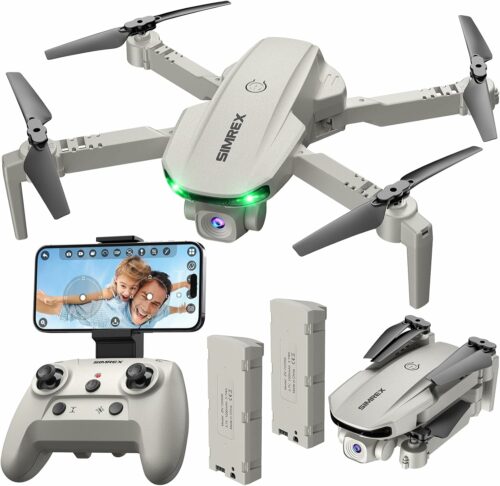 SIMREX X800 Foldable Drone with 1080P Camera, RGB Lights, and Optical Flow Positioning