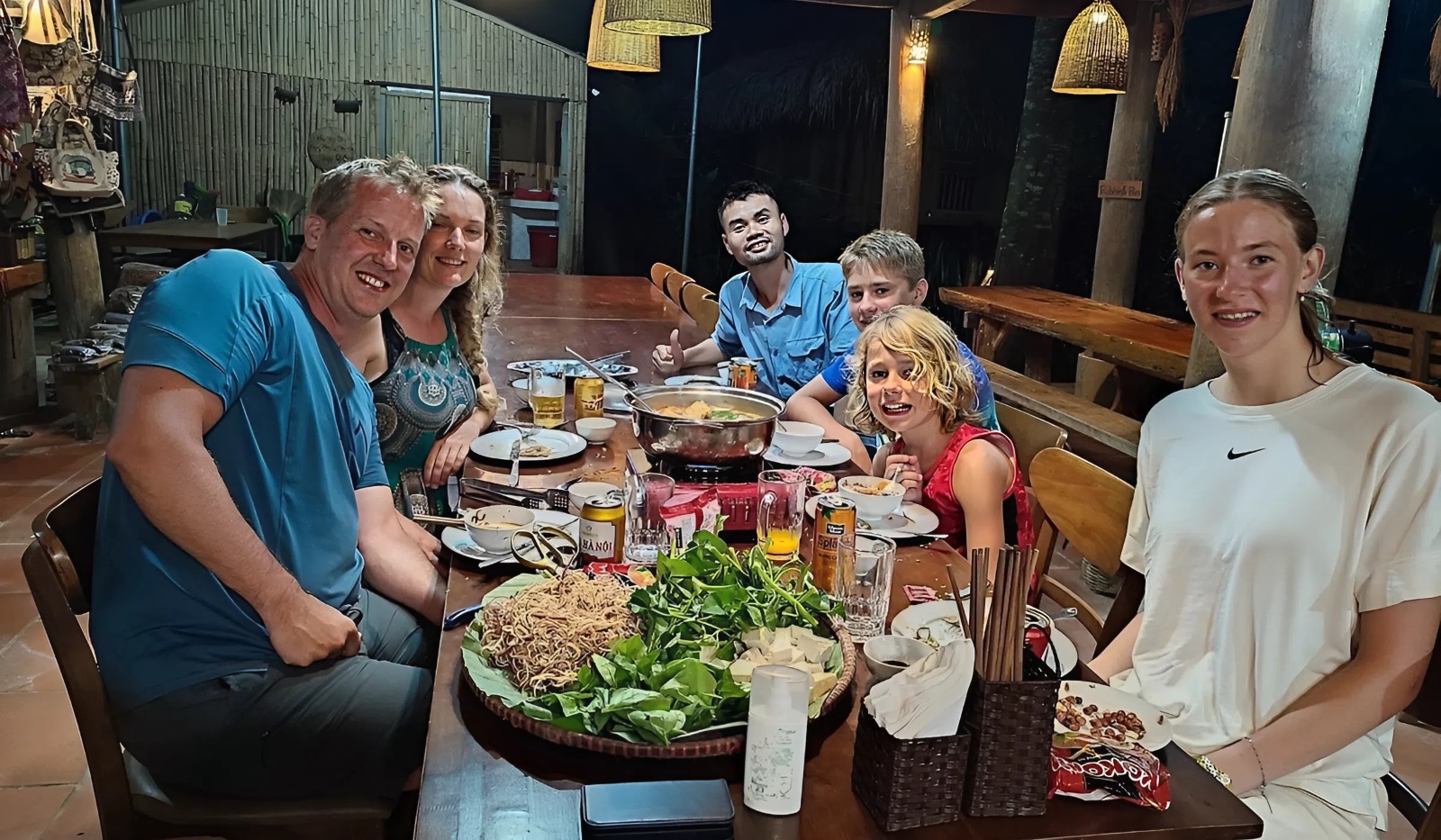 Enjoy dinner at homestay, Pu Luong Nature Reserve